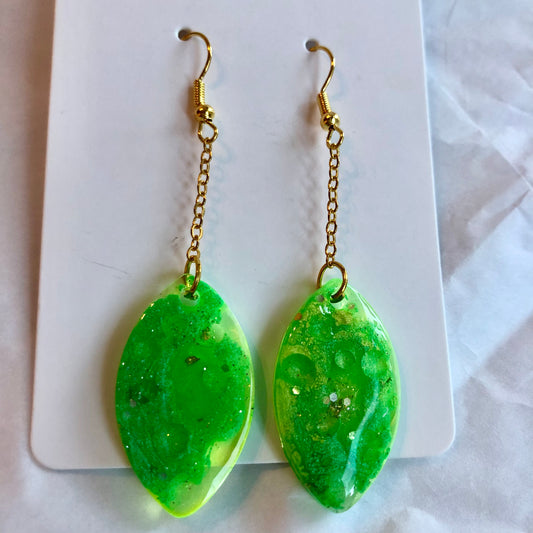 Brilliant green and gold carnival. Medium size.