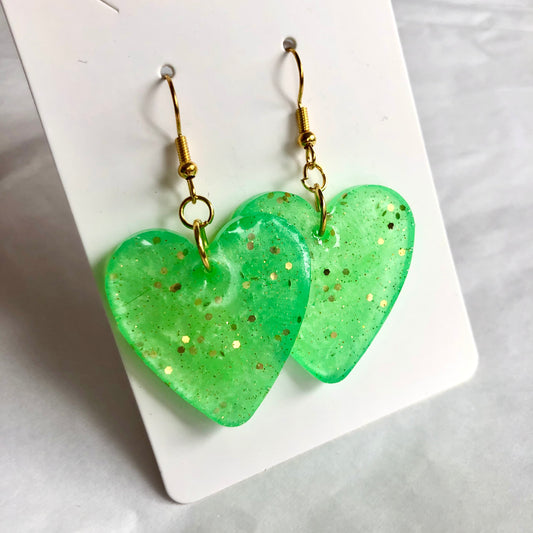 Brilliant green and gold hearts 💚💚 medium size
