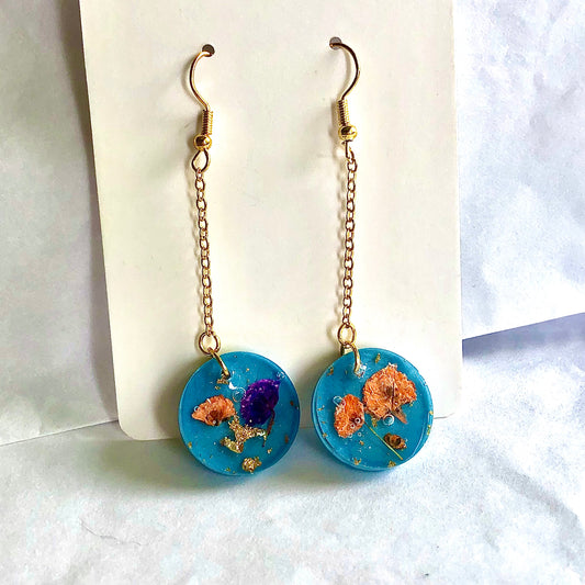 Floral earrings round small size