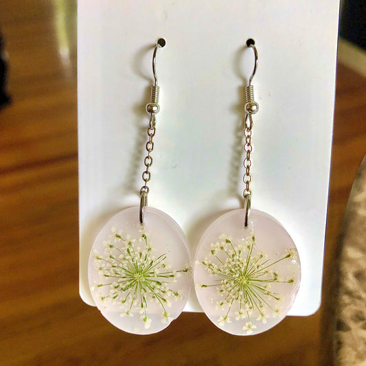 Light pink flower earrings