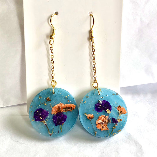 Floral earrings round medium size