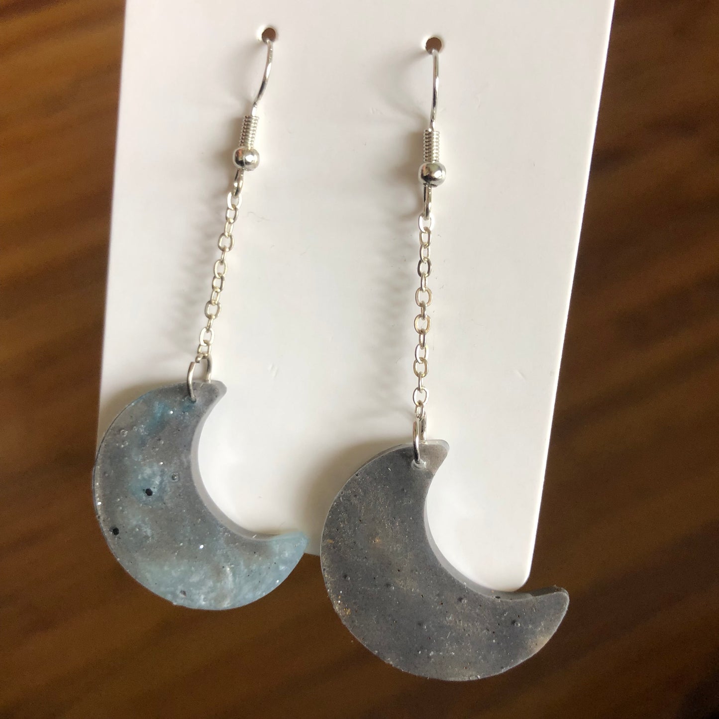 Stunning Stormy day 🌙 moons. Gray blue and silver. Medium size.